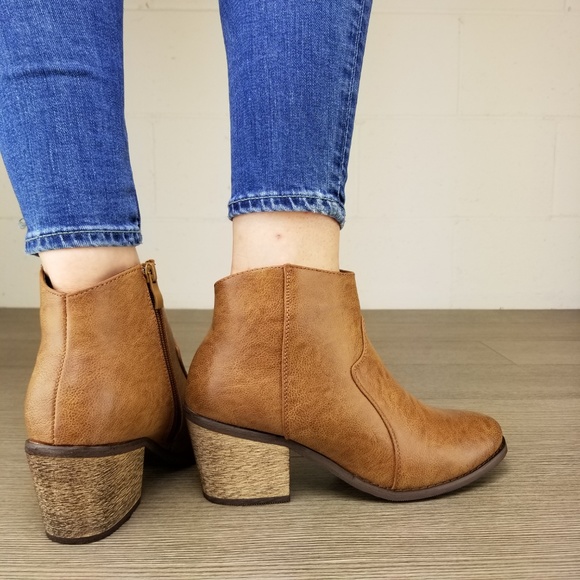 Cowgirl Ankle Booties Faux Leather - Picture 7 of 8